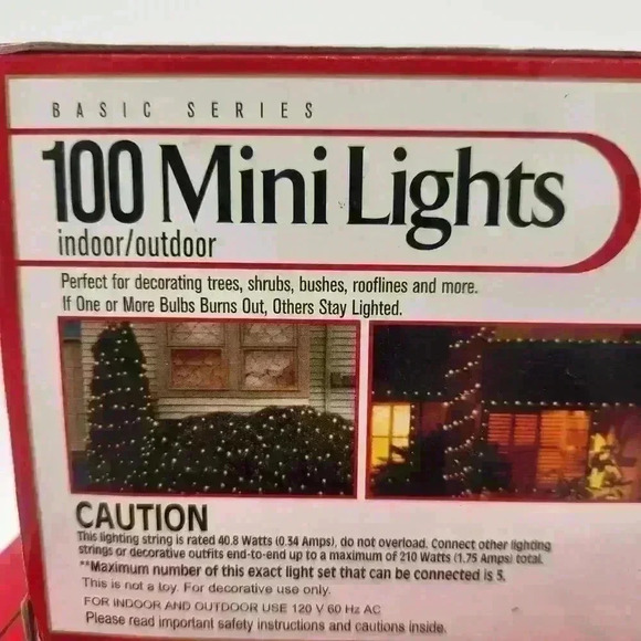 4 Boxes NEW 100 Mini Lights Clear Bulbs Green Wire Steady Or 2 Way Flashing 24' - Picture 5 of 5